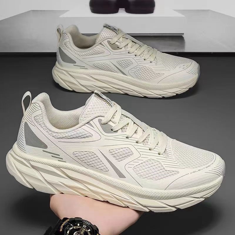 Cross border youth foreign trade men's and women's same soft soled running shoes, mesh fly woven sports shoes, trendy and casual shoes