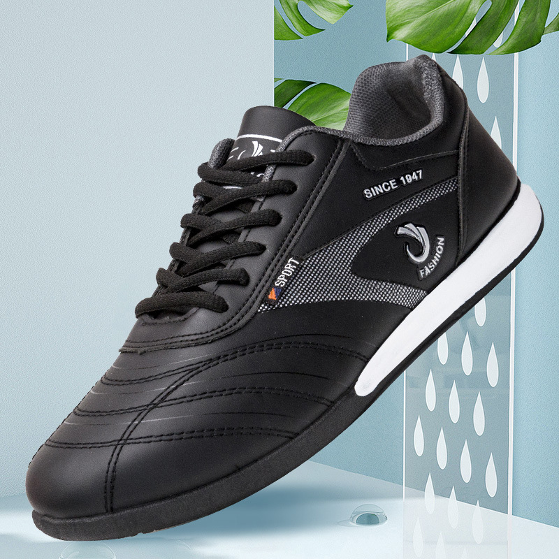 Cross border casual shoes men's Korean version flat bottomed men's shoes sports casual PU black Forrest Gump shoes student lace up white shoes