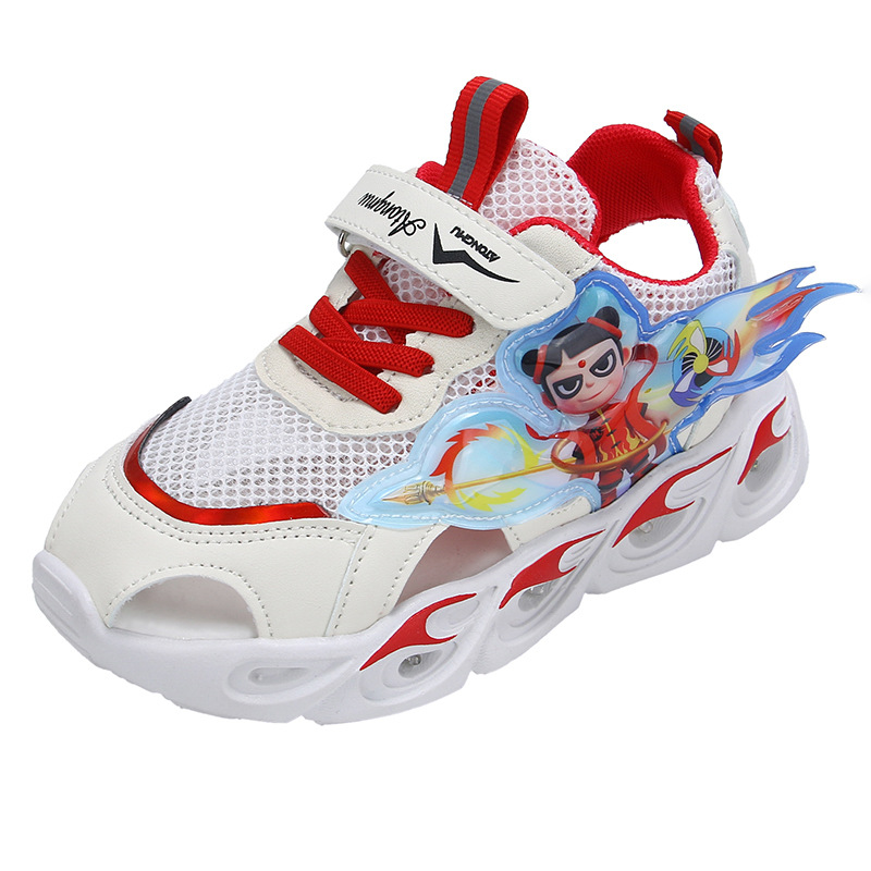 Nezha Boys' Sports Sandals 2025 Summer New Style Mesh Breathable Children's Shoes Boys' Soft Bottom Baotou Sandals