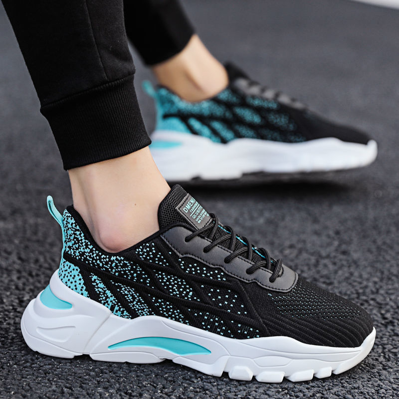 Men's Shoes 2023 Spring Edition Sports Flyknit Mesh Casual Shoes Foreign Trade Wholesale Student Running Fashion Breathable Men's Shoes