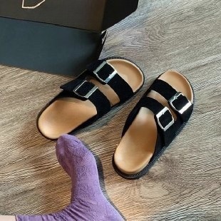 Boken shoes, casual one-piece slippers, women's summer outdoor wear Boken shoes, belt buckle, half trailer, cool slippers