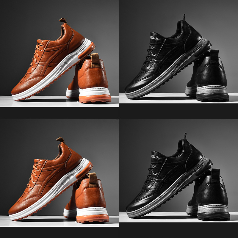 Spring Men's Shoes 2025 New Korean Fashion PU Casual Shoes Cross border Men's Shoes Warm Men's Sports Shoes