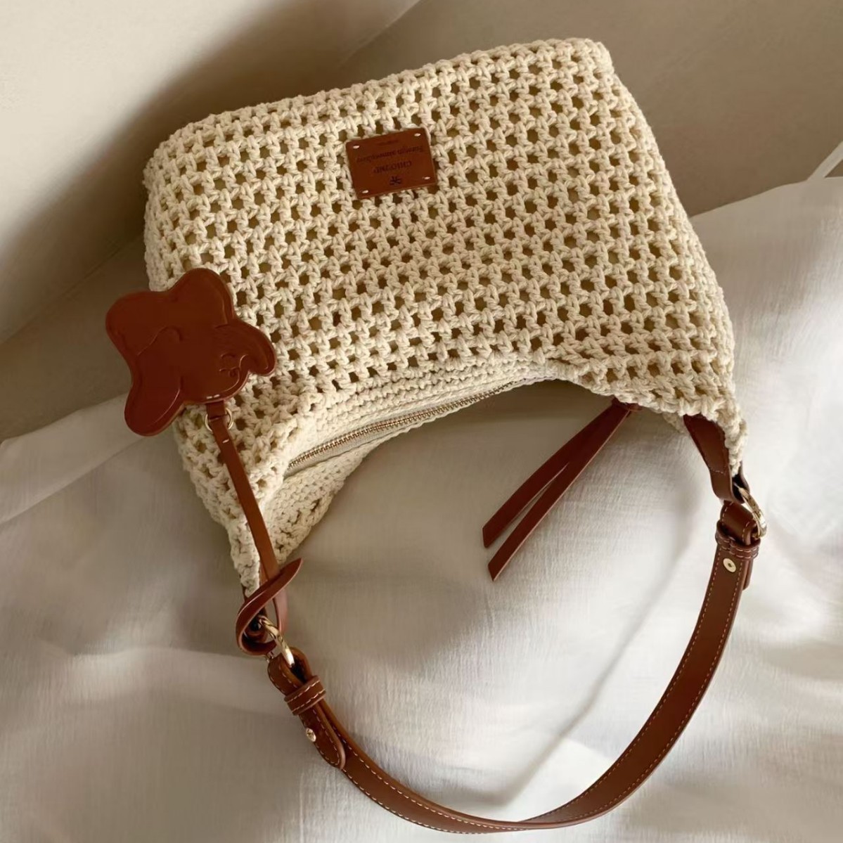 Nanfeng Chio2nd Leisure Time Tote Bag Women's Summer Lazy Wind Beach Weaving Bag Single Shoulder Crossbody Bag