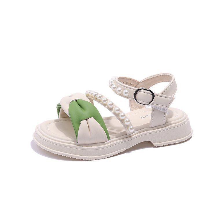 Girls' Sandals Summer New Collection Children's Pearl Shoes Versatile Fashion Princess Shoes Baby Girls' Beach Shoes