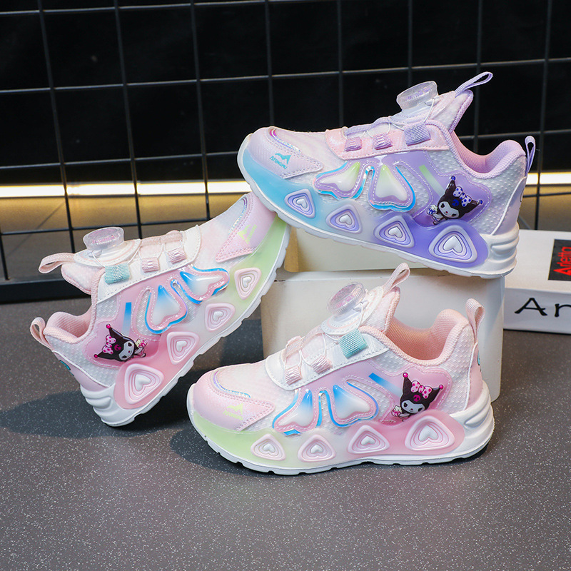 Girls' shoes, rotating buckle sports shoes, 2023 new model, versatile for primary and secondary school students, suitable for girls' running shoes