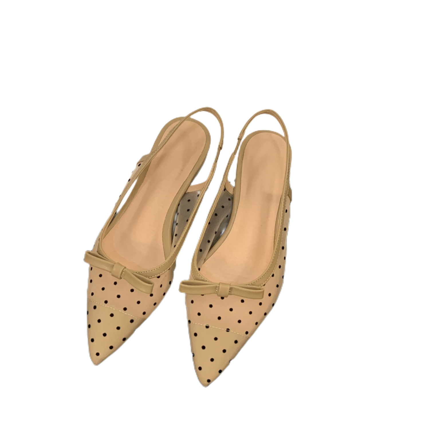 French low heel bow toe sandals with fairy shoes 2024 new summer mesh breathable flat sole single shoes