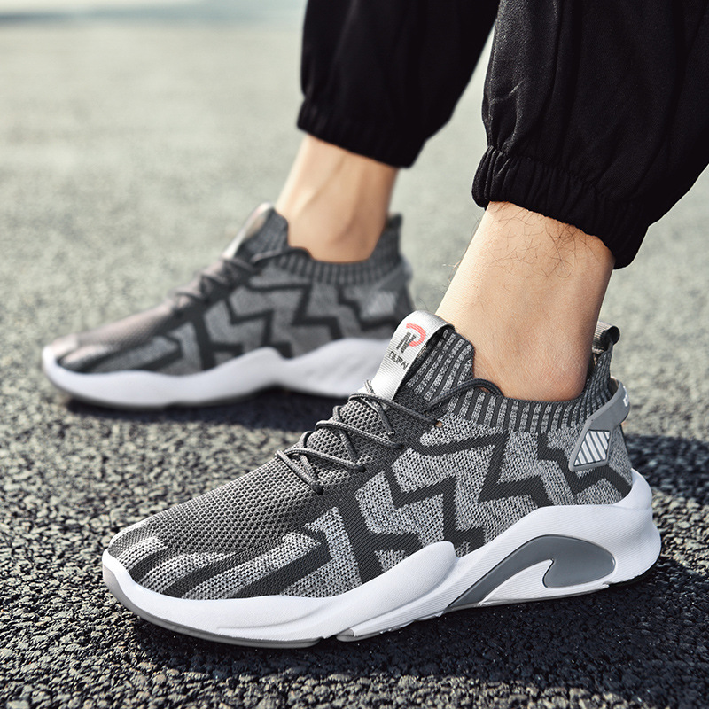 2024 Men's Shoes Summer Breathable Flyknit Sneakers Student Sports Shoes Cross border Casual Running Versatile