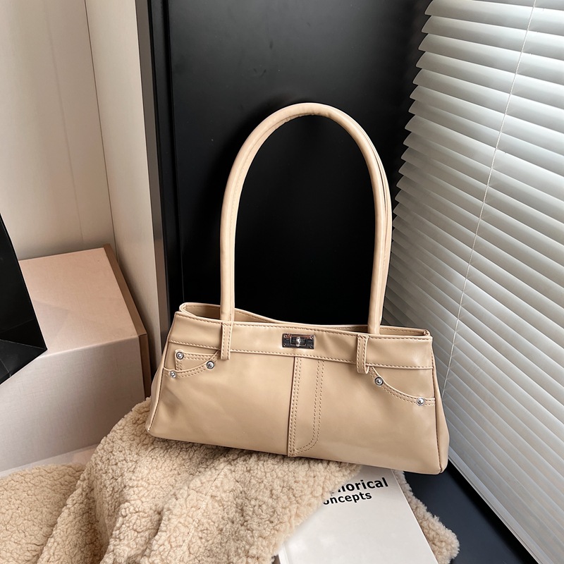 Retro Versatile 2025 New Handheld Women's Bag, Single Shoulder Underarm Bag, Foreign Trade Trend, Simplicity, Luxury, and Niche Platinum Bag