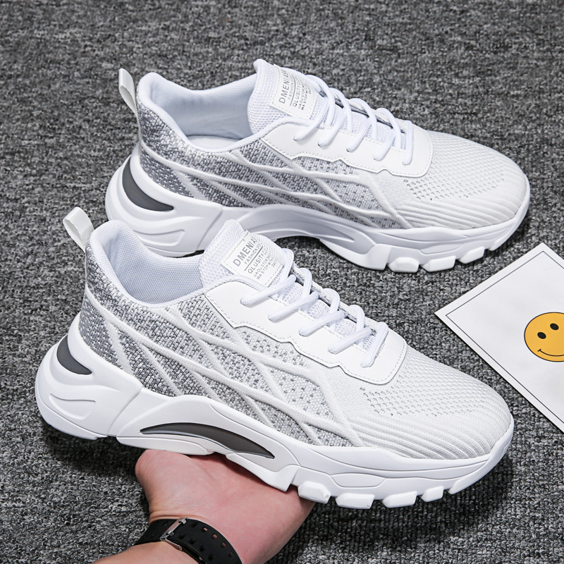 Men's Shoes 2023 Spring Edition Sports Flyknit Mesh Casual Shoes Foreign Trade Wholesale Student Running Fashion Breathable Men's Shoes