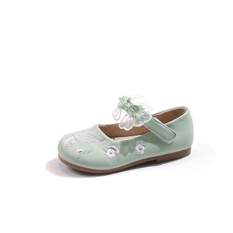 Girls' shoes summer new Hanfu children's leather shoes Chinese ancient style student embroidered shoes princess shoes