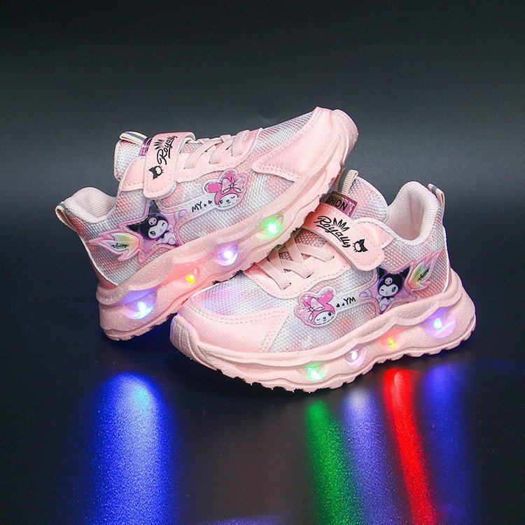 Light up Children's Sports Shoes 2025 Summer New Versatile Girls' Middle and Primary School Girls' Treasure Shoes