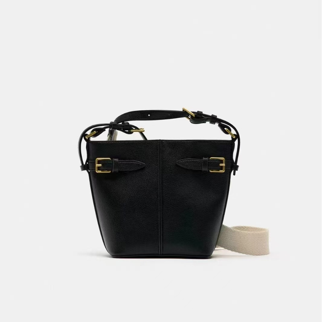 ZA Cross border Foreign Trade Fashion Women's Bag New Product Versatile Needle Buckle Decorative Bag Ribbon Shoulder Cross Shoulder Bucket Bag One Piece dropshipping