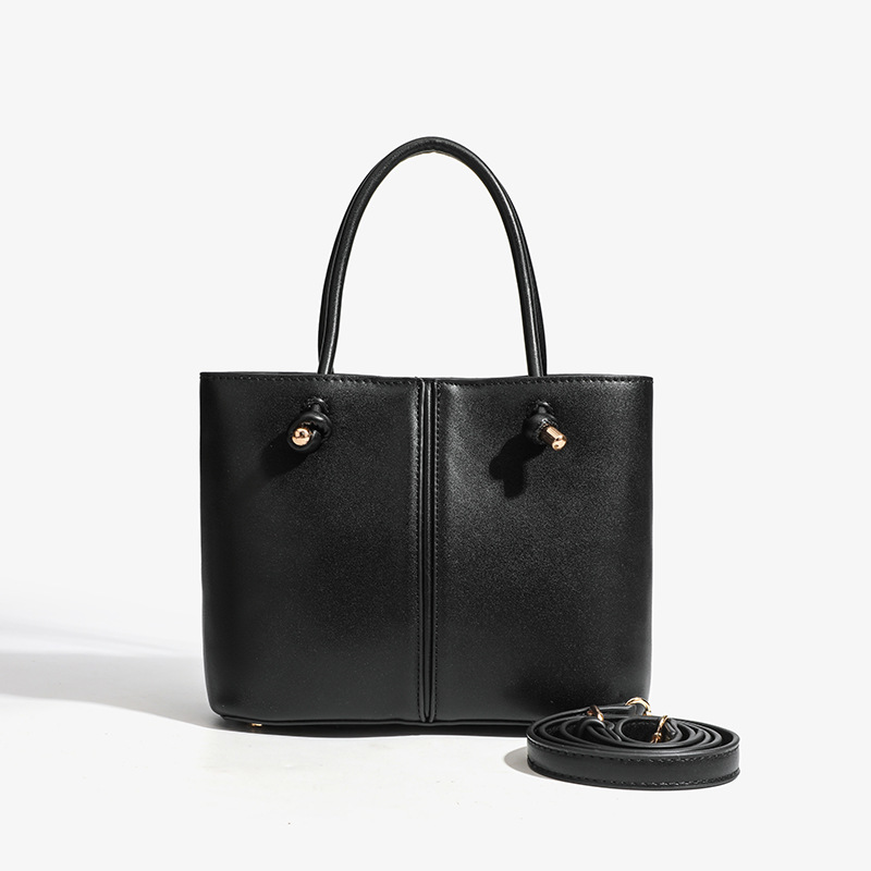 ZA Home Bag Women's 2025 New Bucket Bag, niche design, black casual carrying crossbody bag, high-end texture bag