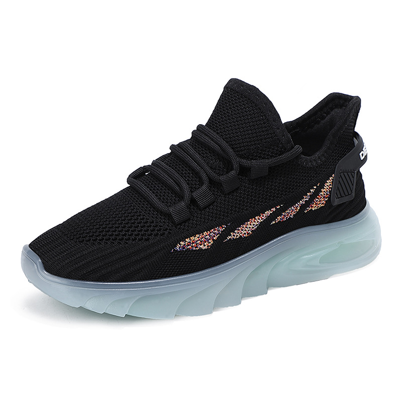 Cross border women's shoes, new flying woven running shoes, student casual shoes, trendy shoes, foreign trade thick soled flying woven sports women's shoes wholesale
