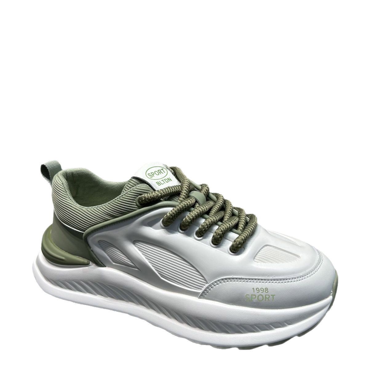 Cross border Thick soled Men's Shoes 2025 New Spring Breathable Mesh Sports Running Leisure Little White Dad Shoes Wholesale