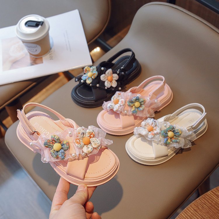 Girls' Sandals Summer New Princess Shoes Baby Girls' Versatile Shoes Elementary School Fashion Internet Red Shoes