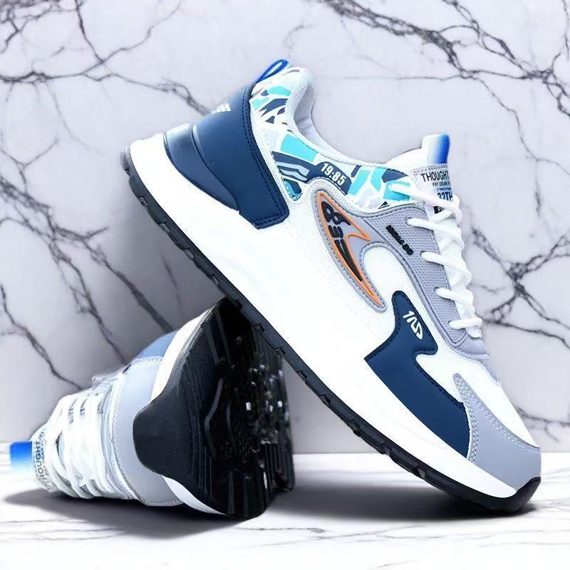 Cross border New Fashionable Versatile Trendy Shoes Pattern Machine Splicing Men's Sports and Leisure Shoes Comfortable Travel Shoes Sports Shoes