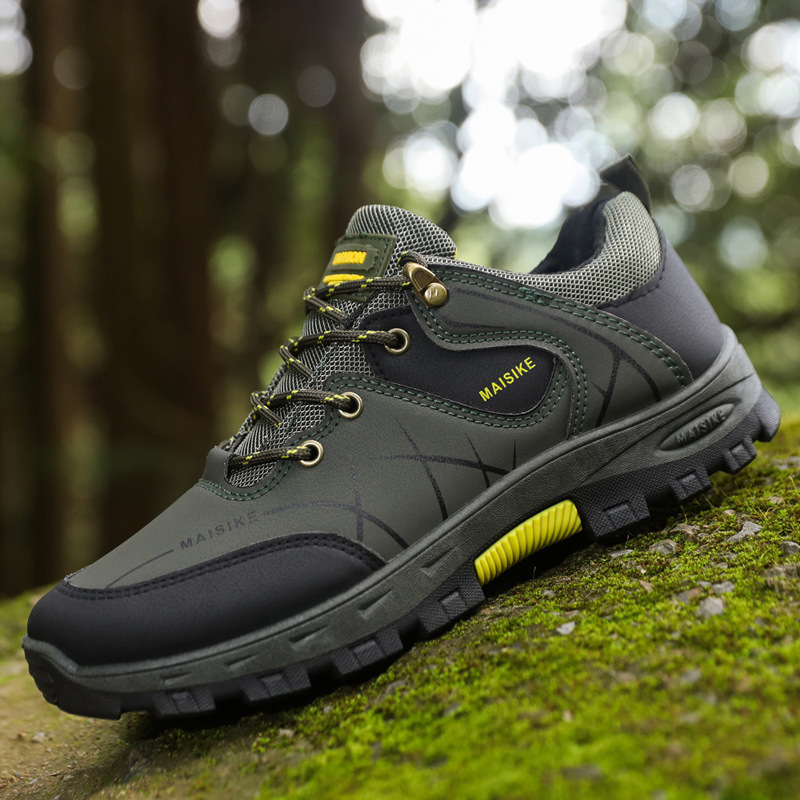 Climbing shoes, cotton shoes, low cut leather surface, warm and oversized cross-border outdoor hiking and off-road shoes, single shoe