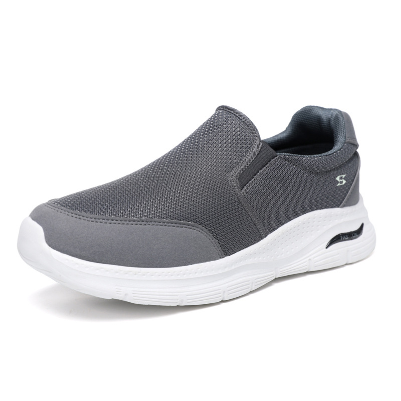 Cross border men's casual and fashionable 2024 summer new mesh breathable shoes, healthy walking soft soled lightweight running shoes wholesale