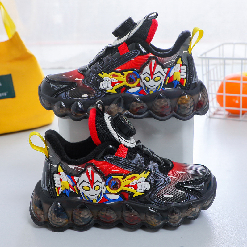 Boys' shoes, button up shoes, middle-aged children's sports shoes, mesh shoes, breathable and waterproof leather shoes, boys' and babies' elementary school shoes