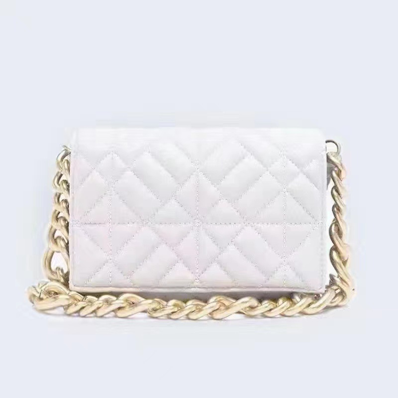 Z Home's popular foreign trade crossbody diamond grid bag 2025 new versatile thick chain single shoulder rice embroidered small square bag