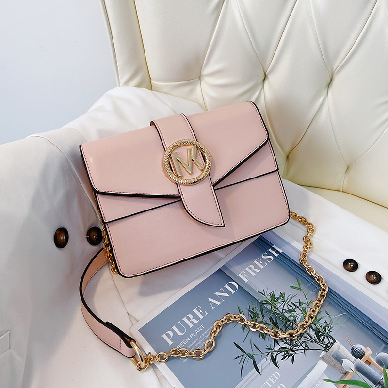 2024 New Fashion Single Shoulder Letter Small Square Bag Chain Strap Cross Shoulder Factory Goods Wholesale Large Capacity Cross border Bag Women's Trendy Pair