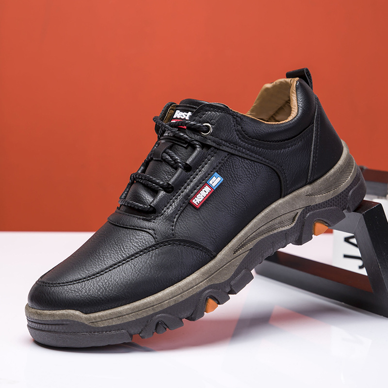 2024 New Men's Casual Business Leather Shoes Outdoor Sports Mountaineering Fashion Middle aged Dad Student Spring Men's Shoes