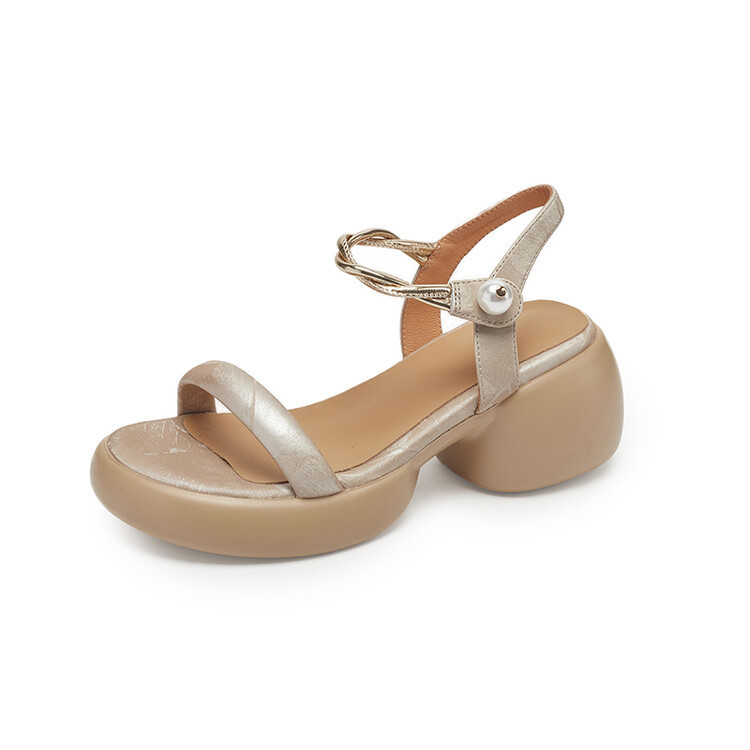 Short, simple, thick soled, thick heeled sandals for women in the summer of 2024, new style with open toe high heels, Roman shoes