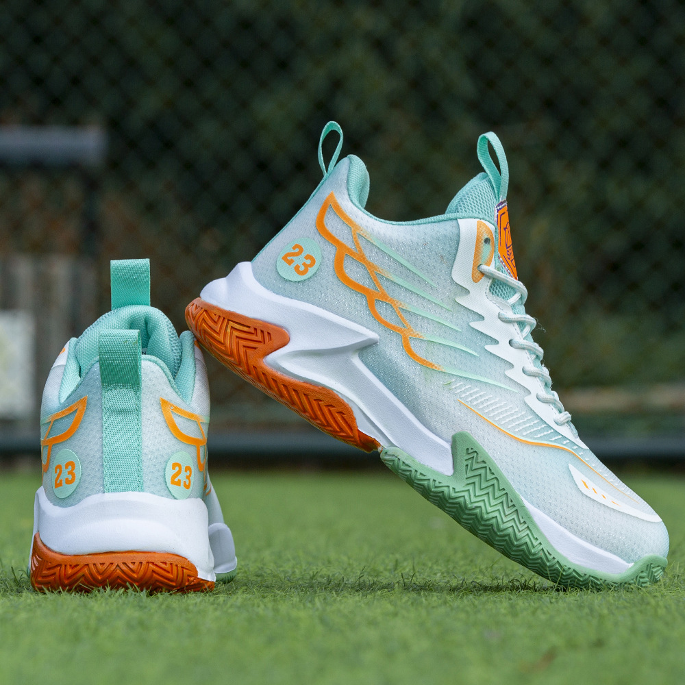 Men's cross-border new ice silk mesh high top basketball shoes, soft soled running shoes, men's casual sports shoes, practical sneakers