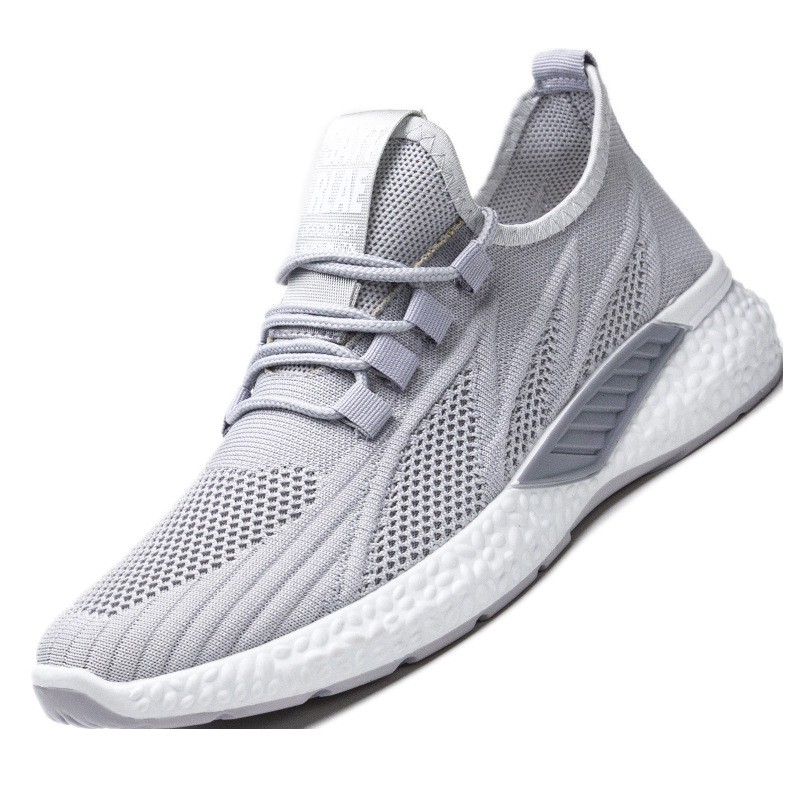 Cross border 2024 New Men's Shoes Spring Sports Shoes Flyknit Running Leather Shoes Casual Shoes One piece Hair Collection Breathable