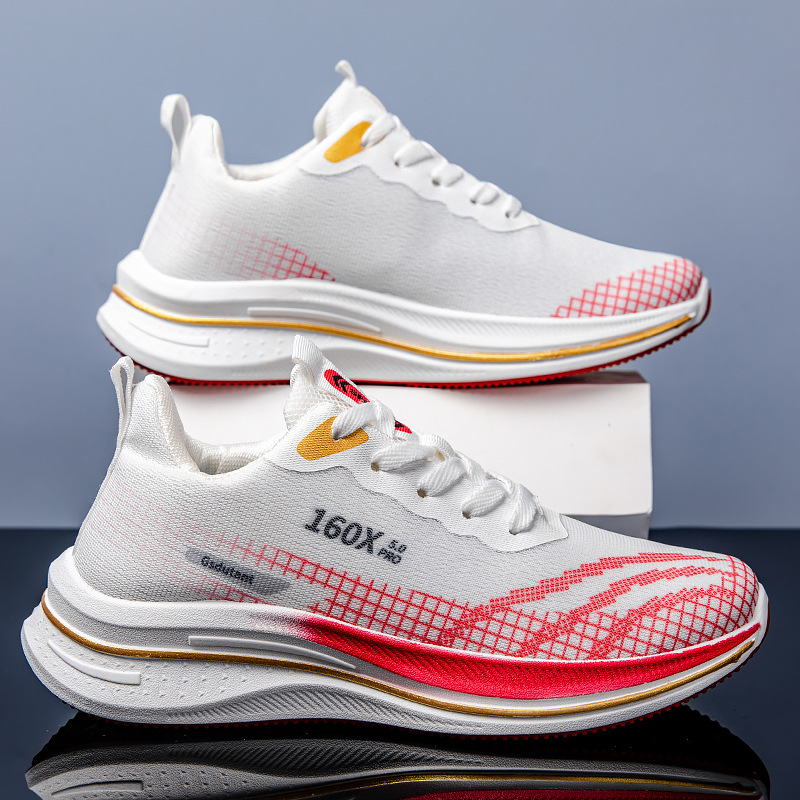 Cross border spring and summer new trend fly woven men's shoes, versatile for men and teenagers, casual sports, running, breathable mesh shoes wholesale