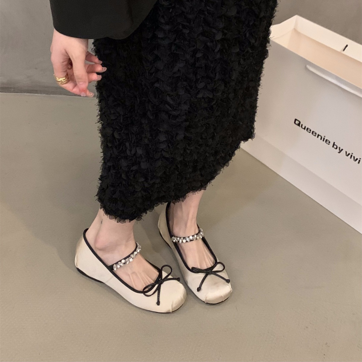 Internally elevated pink ballet single shoes for women 2024 new French spring and autumn Mary Jane gentle evening shoes