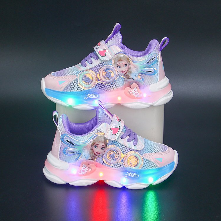 Bright Girl's Shoes Spring and Autumn New Children's Sports Shoes Versatile Girl Breathable Mesh Girl Baby Student Shoes