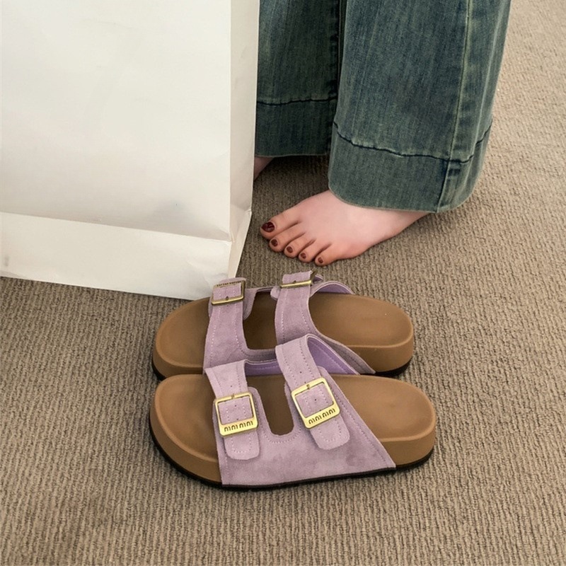 Thick soled Boken shoes for women 2025 new cool slippers for women's summer outdoor wear, with a high-end feel and increased Boken beach sandals