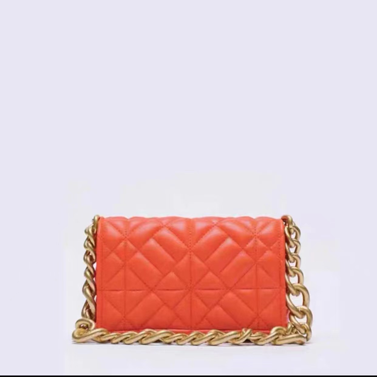 Z Home Bag New Product Small Fragrant Style Lingge Cross Shoulder Thick Chain Large Capacity Embroidered Women's Bag Versatile Underarm Square Bag