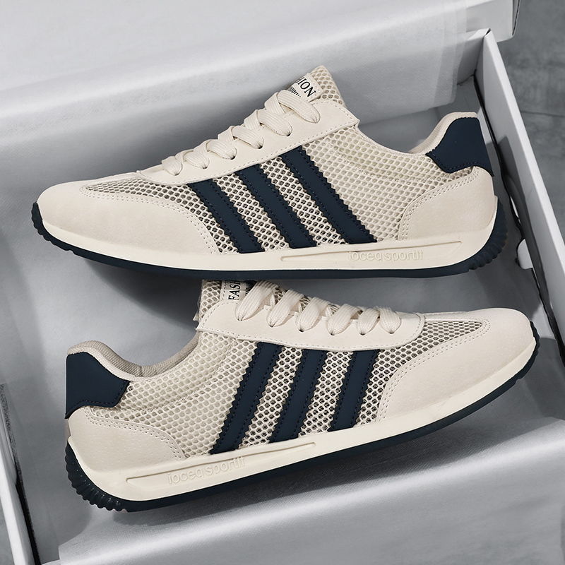 Summer men's shoes mesh breathable sports casual running shoes soft sole fashionable Forrest Gump shoes trendy retro white shoes