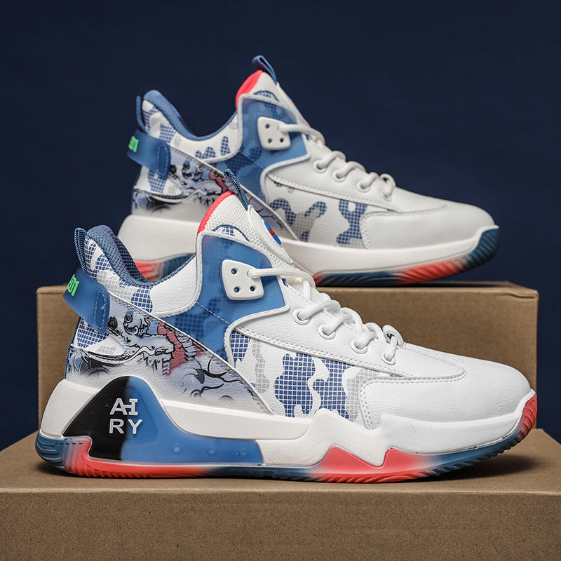 Factory wholesale cross-border autumn men's shoes new basketball sports shoes men's casual PU face lace up running youth shoes