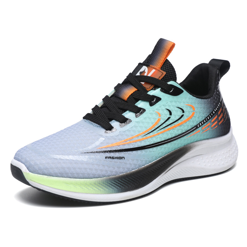 Cross border sports shoes, spring new items, teenagers' daily outdoor running shoes, fashionable and trendy lace up breathable men's shoes