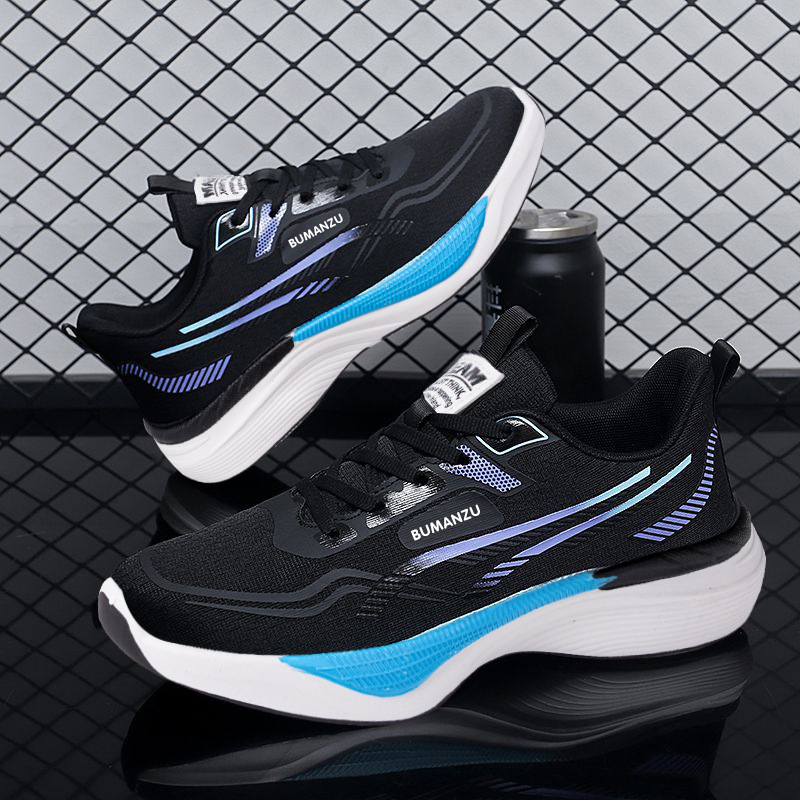Summer mesh shoes, breathable mesh surface, running shoes, anti slip and shock-absorbing sports shoes, fly woven soft sole, fashionable and trendy men's shoes, cross-border