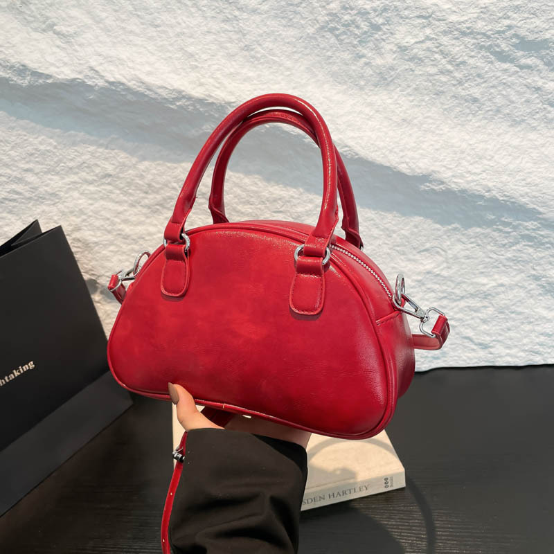 Advanced texture retro bag for women 2025 new versatile crossbody bag, fashionable hand-held bowling bag, cross-border foreign trade