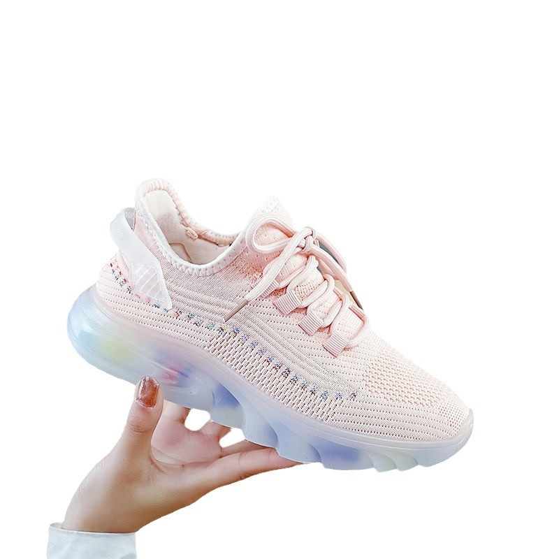 2024 New Breathable Casual Women's Shoes Jelly Bottom Coconut Shoes Student Running Shoes Women's Sports Shoes Wholesale