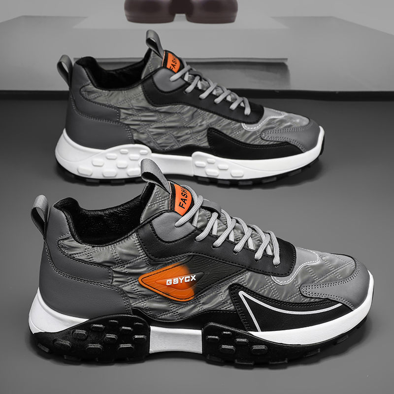 Cross border sports shoe manufacturer wholesales autumn new fashionable casual shoes with thick sole and high visibility, soft sole and comfortable men's shoes