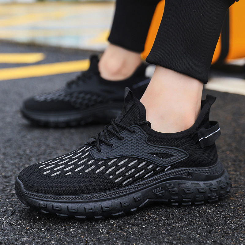 Men's Shoes Autumn New Style Flyknit Breathable Coconut Shoes Men's Casual Running Sports Shoes Dad Trendy Shoes Cross border Wholesale
