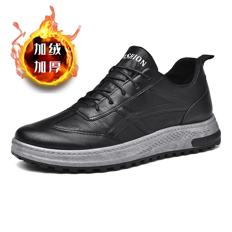 Spring Men's Shoes 2025 New Korean Fashion PU Casual Shoes Cross border Men's Shoes Warm Men's Sports Shoes