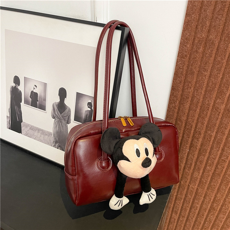 2024 New High Texture Cute Handmade Doll Underarm Bag Long Bowling Handheld Single Shoulder Big Bag for Women's Foreign Trade