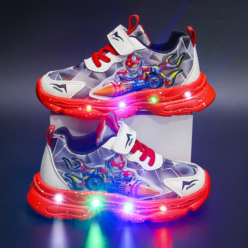 Bright Boys' Sneakers 2024 Autumn/Winter New Children's Shoes with Velvet Warmth for Boys, Baby Boys, Small and Medium sized Shoes