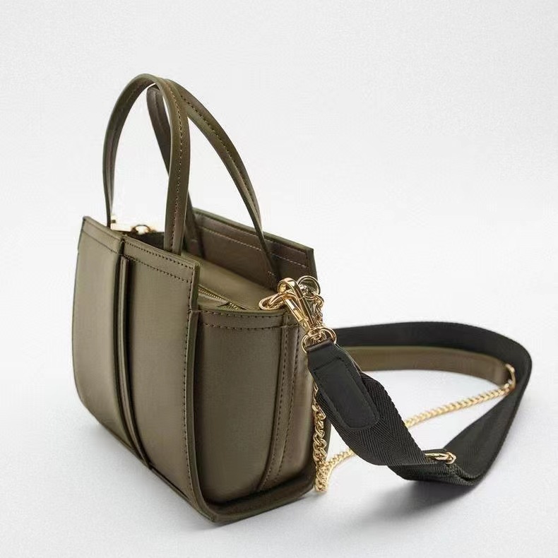 Z Foreign Trade Collection Autumn/Winter New Women's Bag Khaki Green Mini City Leisure Handheld Crossbody Broadband Wing Bag
