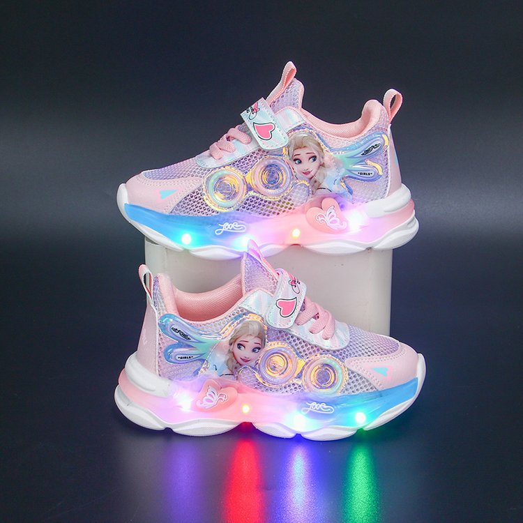 Bright Girl's Shoes Spring and Autumn New Children's Sports Shoes Versatile Girl Breathable Mesh Girl Baby Student Shoes