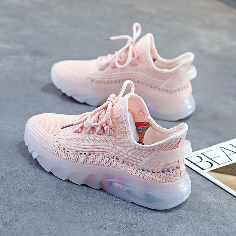 2024 New Breathable Casual Women's Shoes Jelly Bottom Coconut Shoes Student Running Shoes Women's Sports Shoes Wholesale