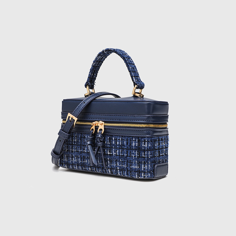 Z cross-border new product box bag, small bag, woolen material chain bag, fashionable and versatile handbag, single shoulder crossbody women's bag